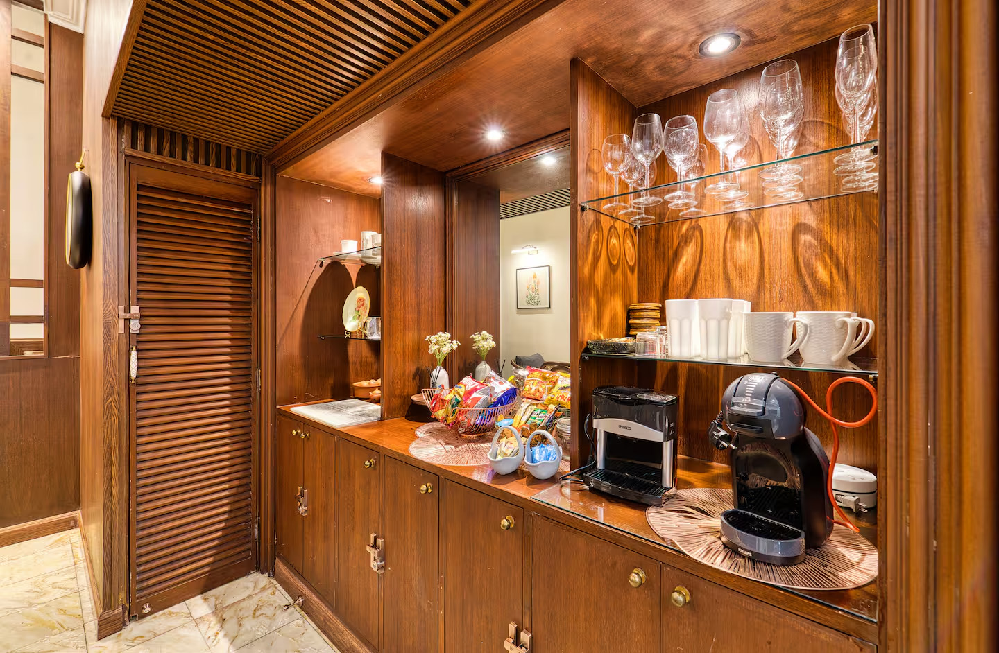 The bar at the house.