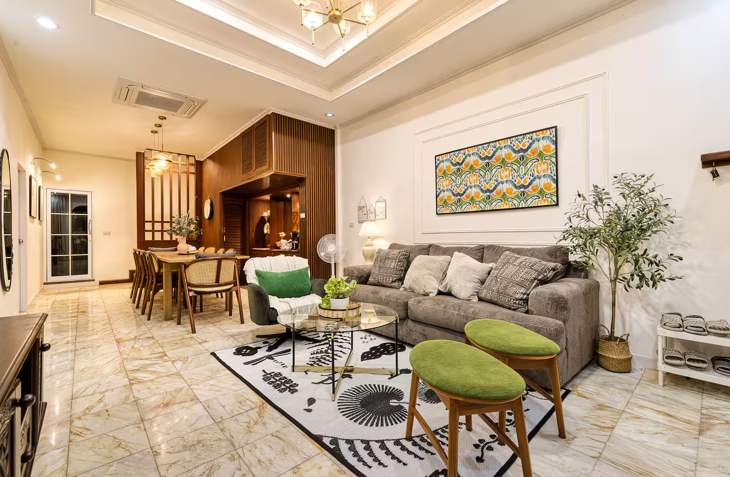 The living room at the house.